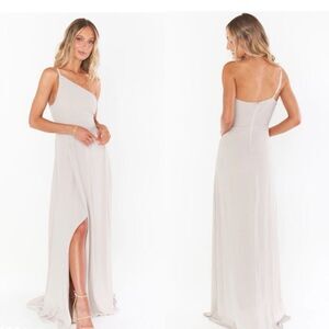 Show Me your Mumu Shannon one shoulder maxi dress-show me the ring crisp xs NWT